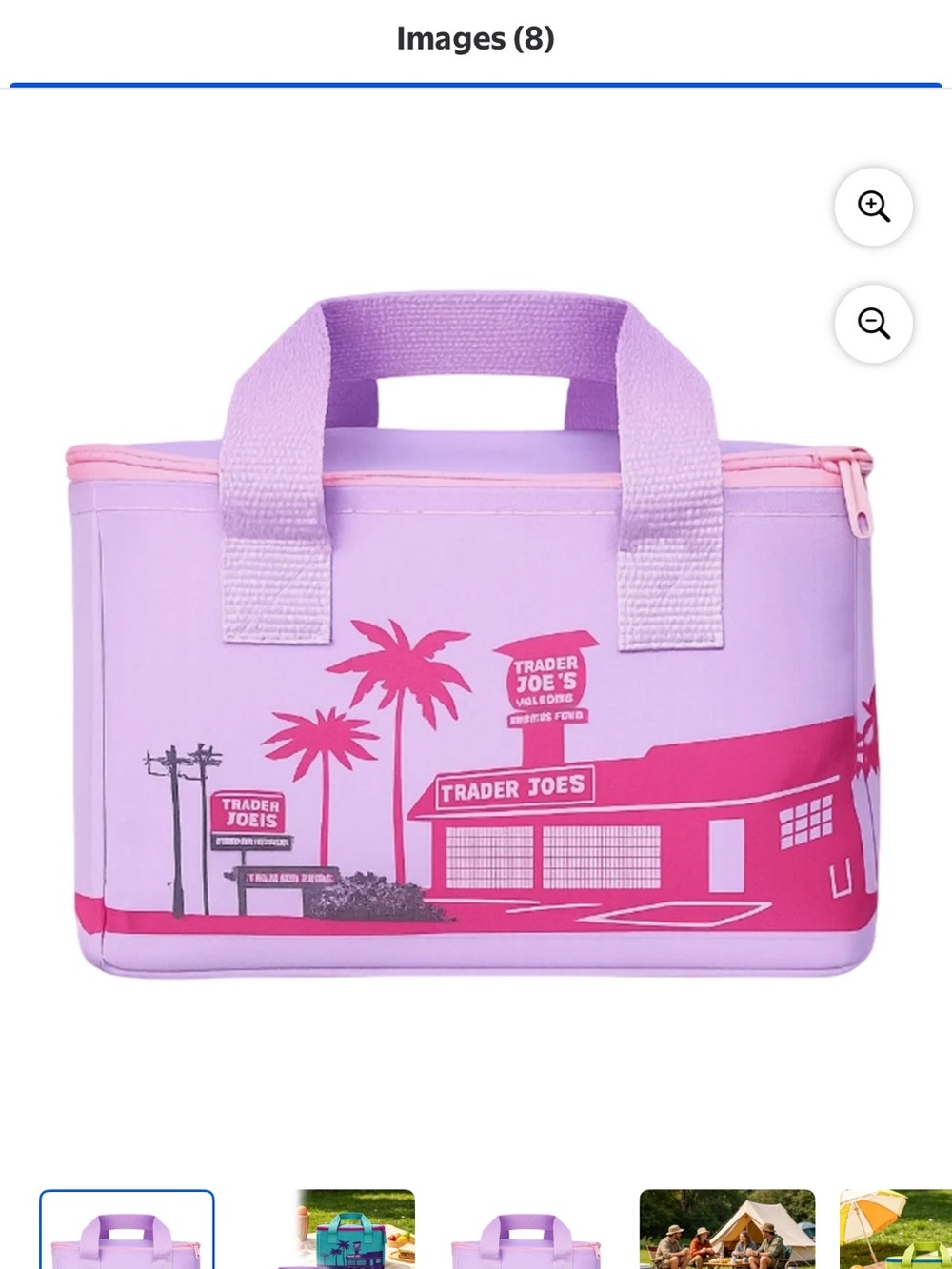 Trader Joe's Mini Insulated Lunch Bag in Purple and Pink